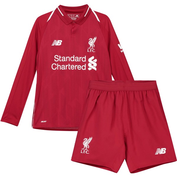 Camiseta Liverpool Replica Primera Ropa ML Niños 2018/19 Rojo